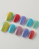 Colored Stone custom press-on nails — available in multiple shapes and sizes