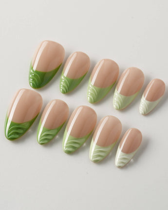 Forest Layers custom press-on nails — available in multiple shapes and sizes