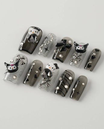 Black KK - Joyeenails - AN027 - XS / Medium Square