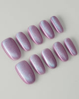Purple planet custom press-on nails — available in multiple shapes and sizes