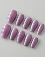 Purple planet custom press-on nails — available in multiple shapes and sizes
