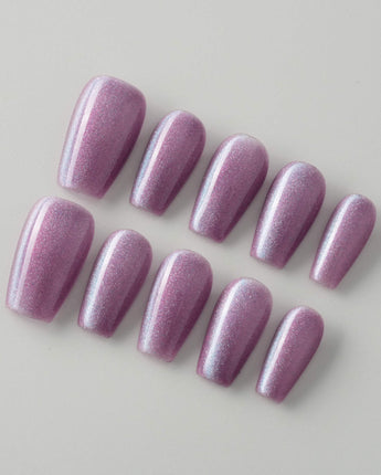 Purple planet custom press-on nails — available in multiple shapes and sizes