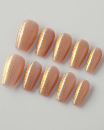 Aurora Flame custom press-on nails — available in multiple shapes and sizes
