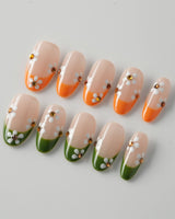 Olive & Ginger Bloom - Joyeenails - FT018 - XS / Medium Oval