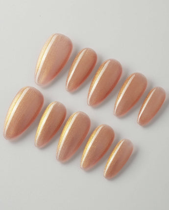 Aurora Flame custom press-on nails — available in multiple shapes and sizes