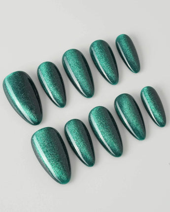 Emerald Green Nail Designs Cat-eye Nails