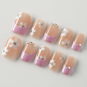 Sakura Fall custom press-on nails — available in multiple shapes and sizes