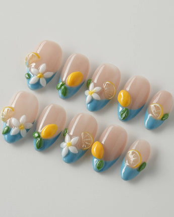 Lemon Grove custom press-on nails — available in multiple shapes and sizes