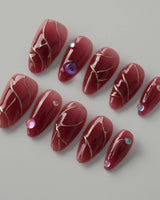 Rebel Chic Red - Joyeenails - DO013 - XS / Short Almond