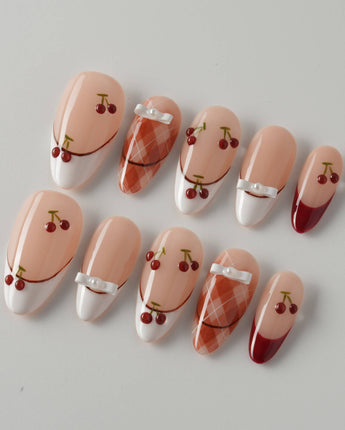 Cherry Miss custom press-on nails — available in multiple shapes and sizes