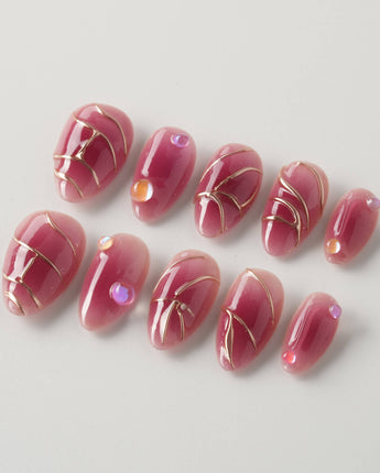Rebel Chic Red - Joyeenails - DO013 - XS / Extra Short Almond