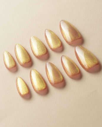 Aurora Flame custom press-on nails — available in multiple shapes and sizes