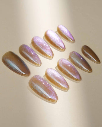 Aurora Icefire custom press-on nails — available in multiple shapes and sizes