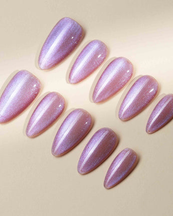 Aurora Mirage custom press-on nails — available in multiple shapes and sizes