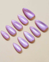 Aurora Mirage press-on nail set — Dusty Rose, Velvet Cat Eye. design, hand-painted with real gel polish