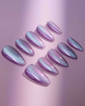 Purple planet custom press-on nails — available in multiple shapes and sizes