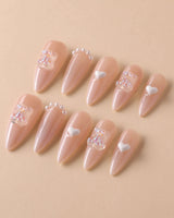 Cute Bear Hug custom press-on nails — available in multiple shapes and sizes