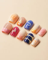 Candy Pop Colored custom press-on nails — available in multiple shapes and sizes