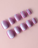 Purple planet custom press-on nails — available in multiple shapes and sizes