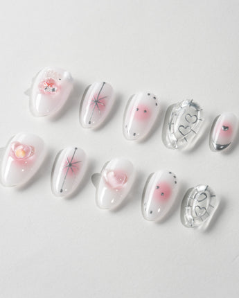 Y2K Love custom press-on nails — available in multiple shapes and sizes
