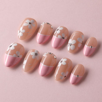 Sakura Fall custom press-on nails — available in multiple shapes and sizes