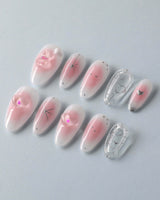 Y2K Love custom press-on nails — available in multiple shapes and sizes