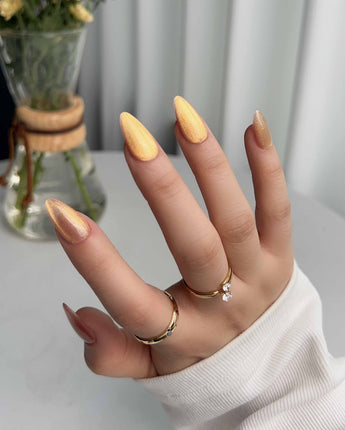 Aurora Flame custom press-on nails — available in multiple shapes and sizes