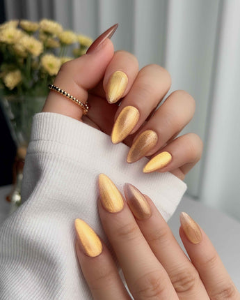 Aurora Flame custom press-on nails — available in multiple shapes and sizes