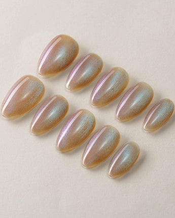 Aurora Icefire custom press-on nails — available in multiple shapes and sizes