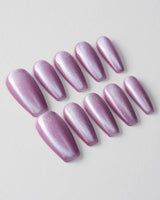 Purple planet custom press-on nails — available in multiple shapes and sizes