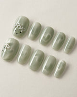 Thump Bunny_Mint custom press-on nails — available in multiple shapes and sizes