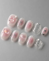 Y2K Love custom press-on nails — available in multiple shapes and sizes