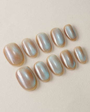 Aurora Icefire custom press-on nails — available in multiple shapes and sizes