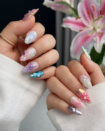 Gem Blossom - Joyeenails - CU049 - XS / Short Almond