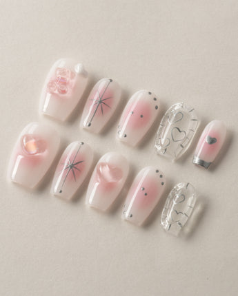 Y2K Love custom press-on nails — available in multiple shapes and sizes
