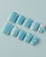 Mermaid Nail Designs Tale custom press-on nails with pearlescent sea-inspired texture