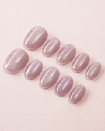 Clean Rainbow Cat-eye custom press-on nails — available in multiple shapes and sizes