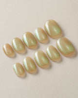 Aurora Mist custom press-on nails — available in multiple shapes and sizes