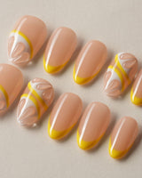 Lemon8❤️ handmade press-on nails featuring lemon french tip 3D citrus nails