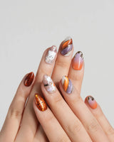 Mischief Maker press-on nails — nude base orange gradient