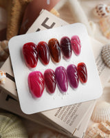 Berry Jelly handmade berry gel nails with saturated jelly color and sculptural waves