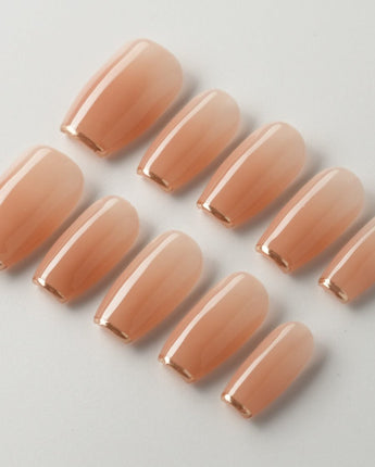 Clean Grace press-on nails — gold french tip nails handmade nail art by Joyee Nails