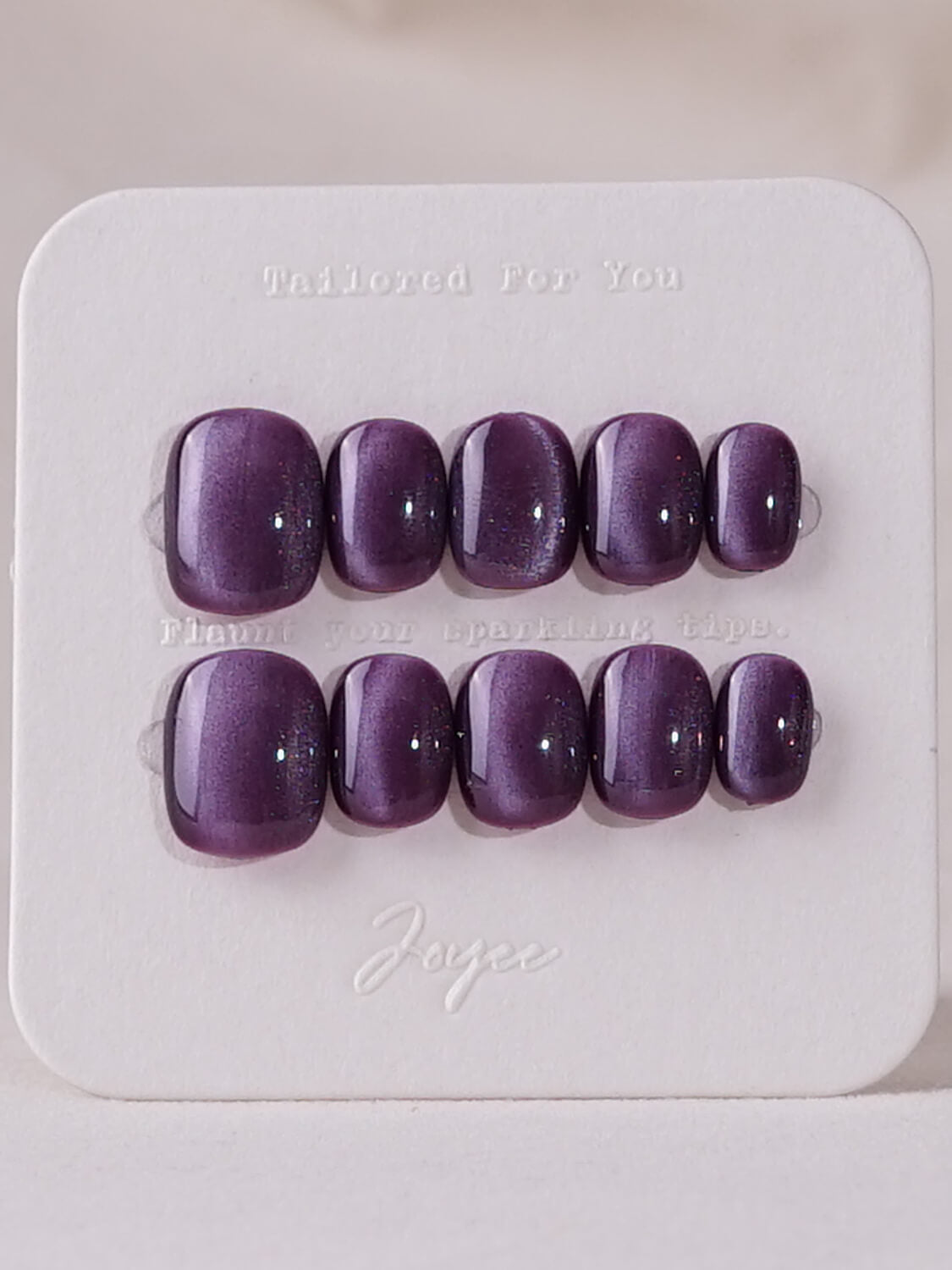 Handmade- Purple Cat-Eye Press On Nail Set