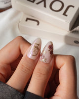 Sleeping Beauty Medium Almond with pink Luxury non-3d handmade press-on nails - image 3
