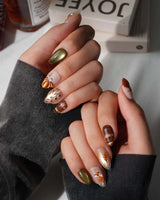 Sly Fox Extra Short Almond with brown cute Animal non-3d handmade press-on nails - image 5