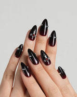 The Curse press-on nails — red to black gradient