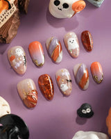Mischief Maker press-on nails — nude base orange gradient