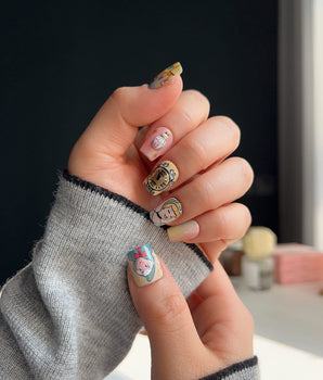 Fairytale at Fingertips handmade press-on nails featuring Fairytale cartoon nails