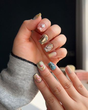 Fairytale at Fingertips nail art close-up showing Fairytale cartoon nails details