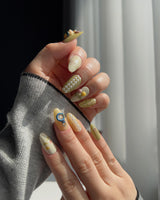 Girl with a Pearl Earring handmade press-on nails featuring Girl with a Pearl Earring - 3d nails